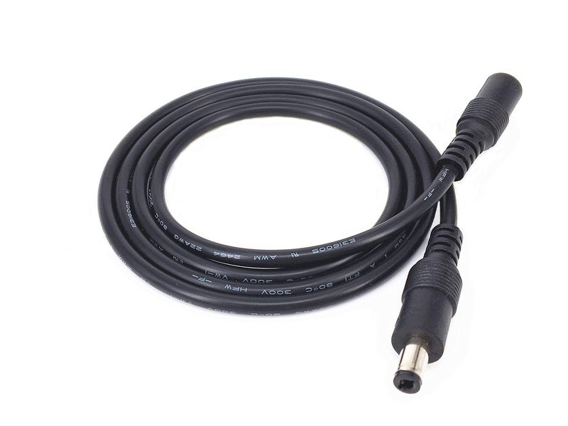 HUALAND 4pcs/pack1m/3.28ft Black 5.5mm x 2.5mm DC Plug Extension Cable DC Extension Cable Cord with Male to Female Connectors DC Power 12V Barrel Male Plug Connector - Image 2